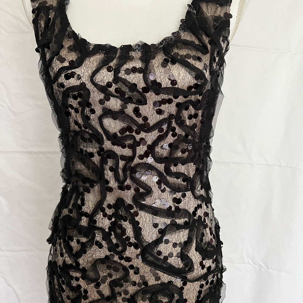 Ya Los Angeles Black Cream Mini Dress